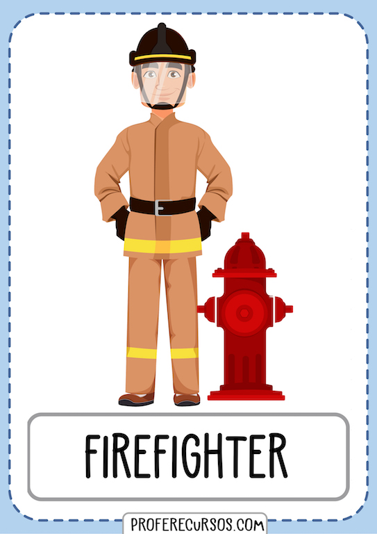 Jobs Professions Vocabulary Firefighter Fireman