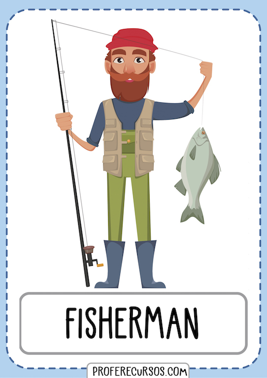 Jobs Professions Vocabulary Fisherman