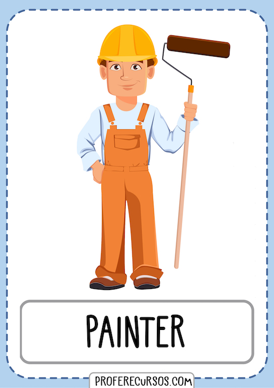 Jobs Professions Vocabulary Painter Man