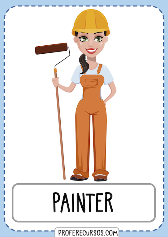 Jobs Professions Vocabulary Painter Woman