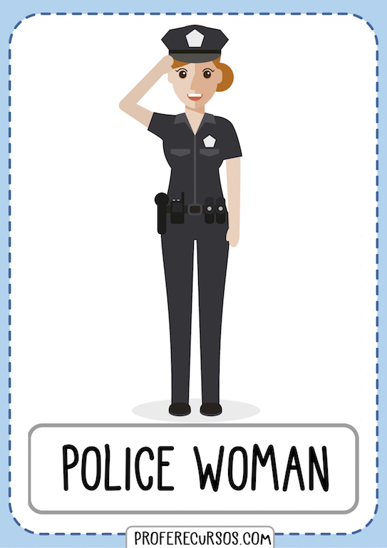 Jobs Professions Vocabulary Policewoman