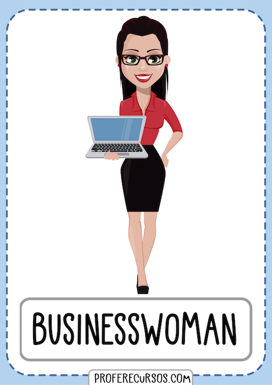 Jobs Vocabulary Flashcards Bussines Woman