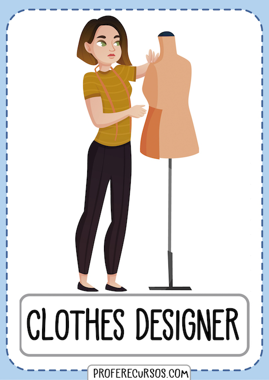 Jobs Vocabulary Flashcards Clothes Designer