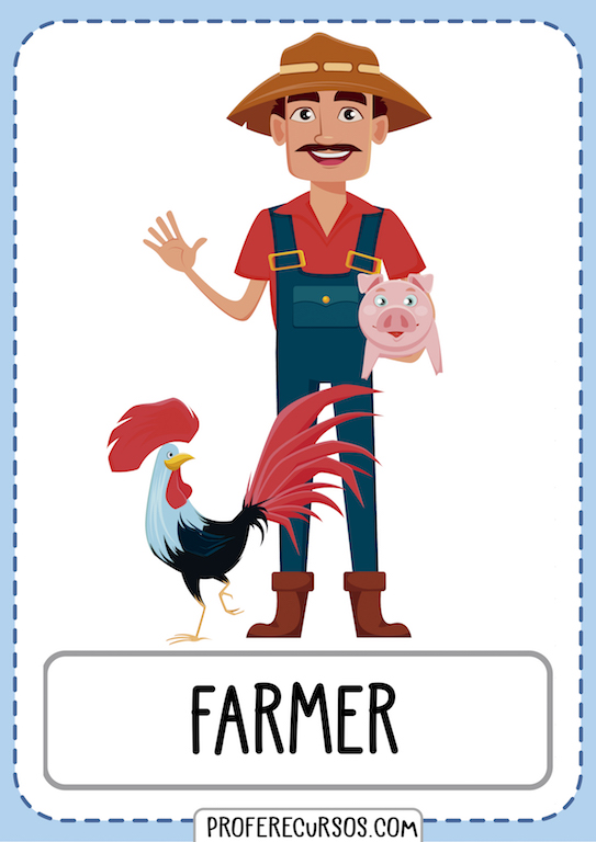 Jobs Vocabulary Flashcards Farmer Man