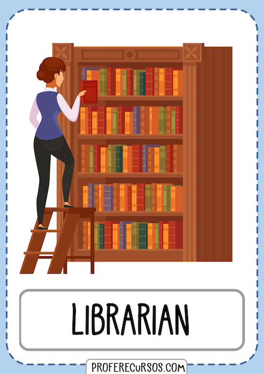 Jobs Vocabulary Flashcards Librarian