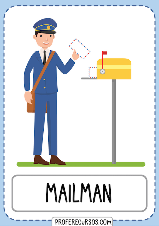 Jobs Vocabulary Flashcards Mailman Postman