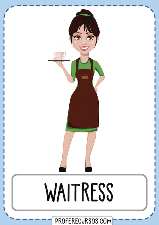 Jobs Vocabulary Flashcards Waitress