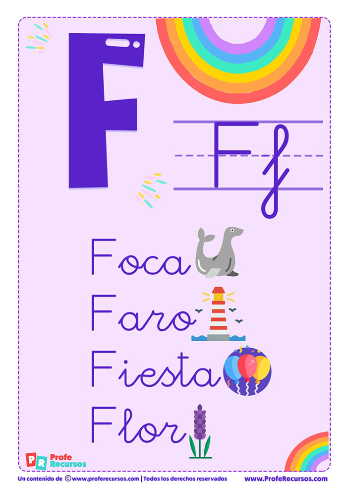 La letra f para imprimir La letra f para imprimir
