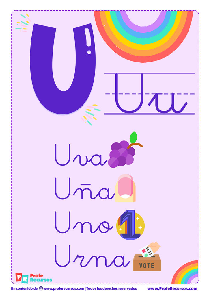 La letra u para imprimir