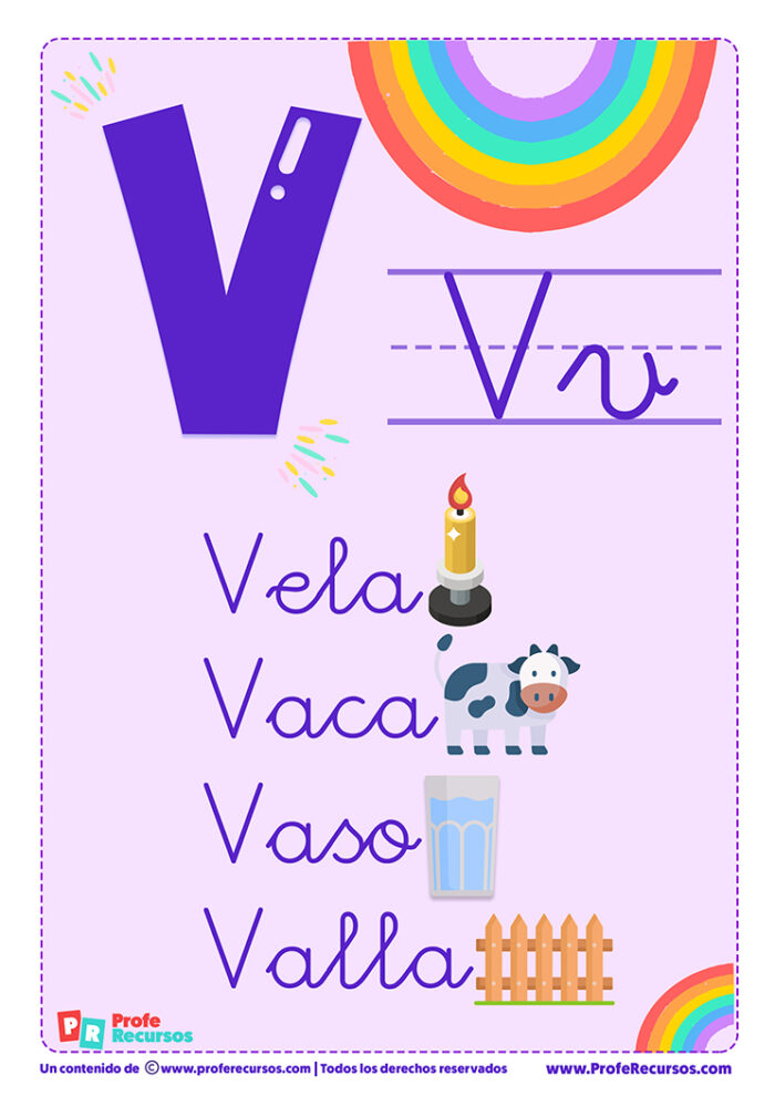 La letra v para imprimir