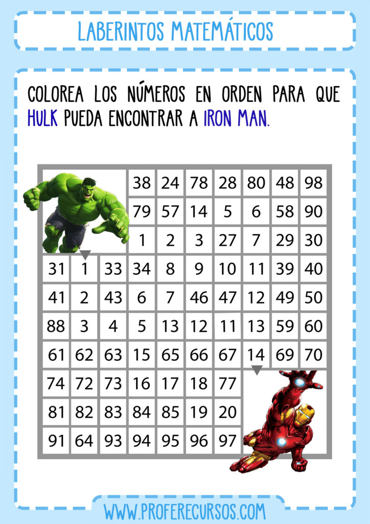 Laberintos Matemáticos Para Niños Series De Números