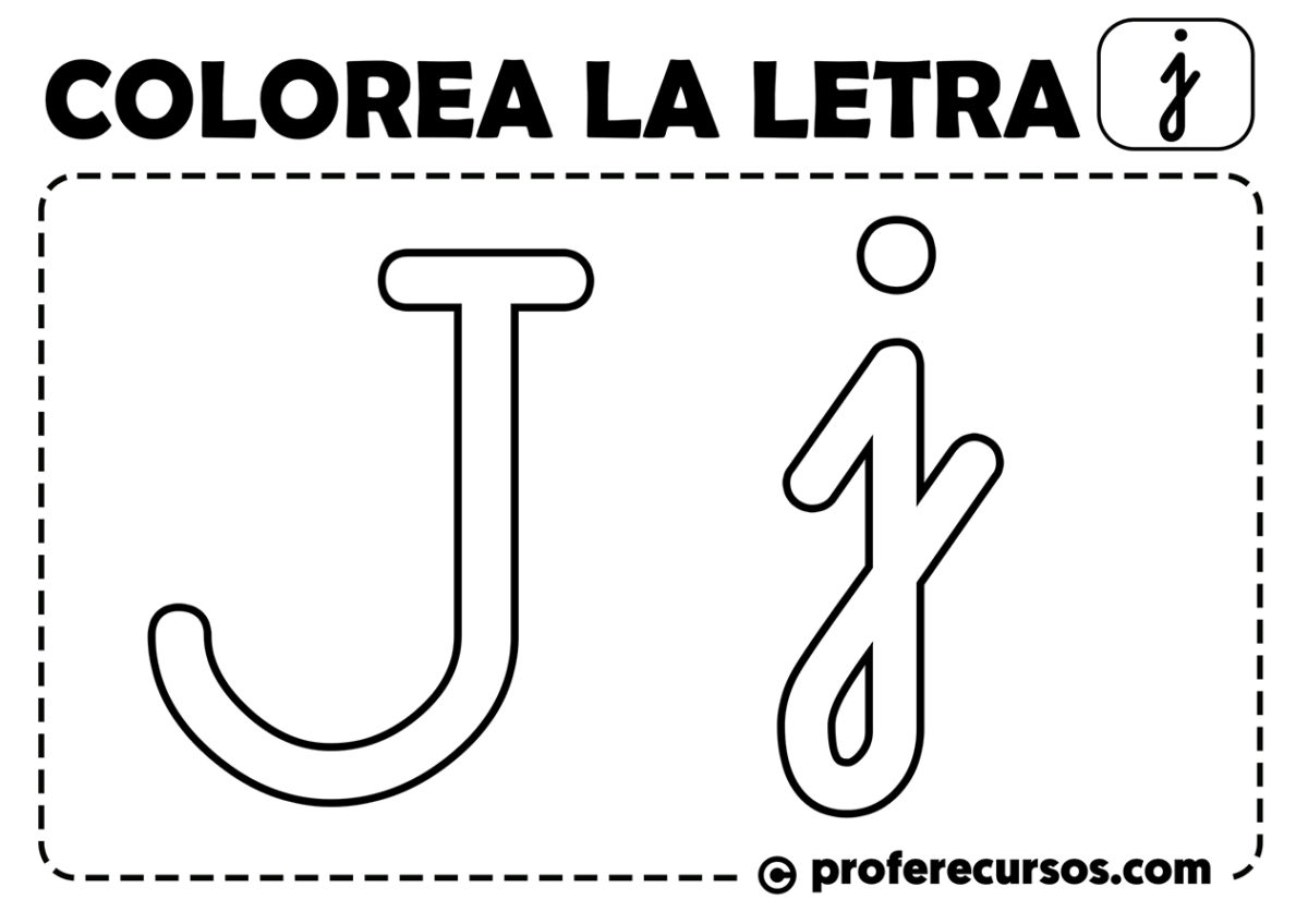 Letra j para colorear - Profe Recursos