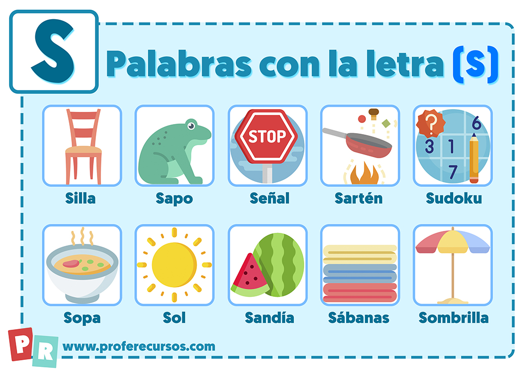 teoría mero cebra Palabras con S | Que empiezan por la letra S para Niños