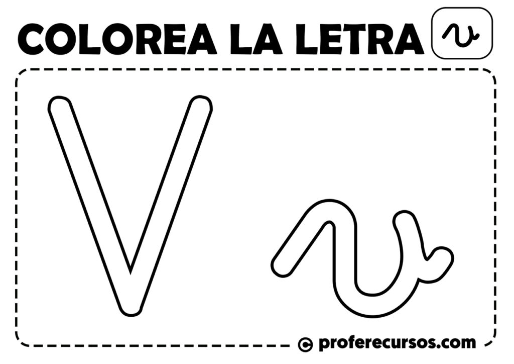 Letra v para colorear