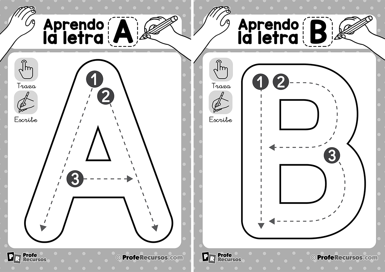 Letras del abecedario para trazar