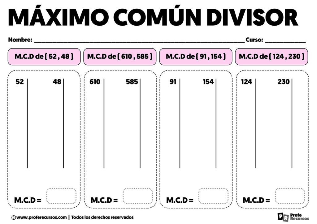 Fichas De Ejercicios De M ximo Com n Divisor MCD fichas-de-ejercicios-de-m-ximo-com-n-divisor-mcd