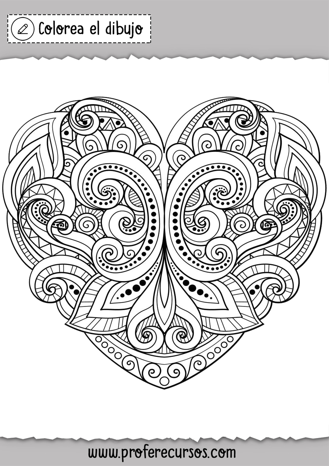 Mandala de Corazon para Colorear