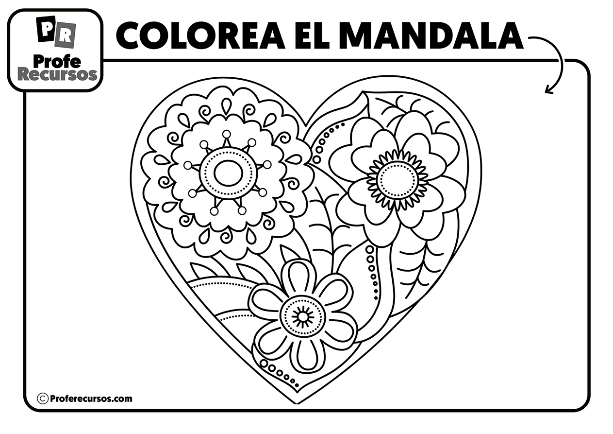 Mandalas de corazones para niños