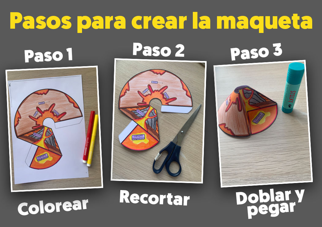 Manualidad volcán para niños