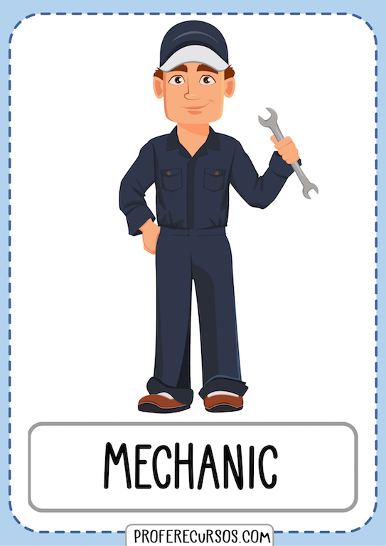 Mechanic Jobs Professions Vocabulary