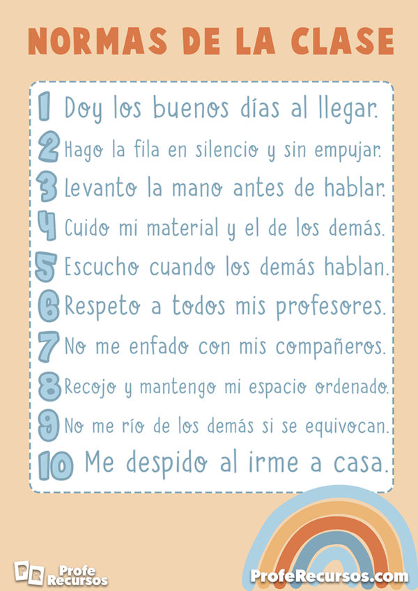 Normas de convivencia en el aula | Reglas de clase para Primaria