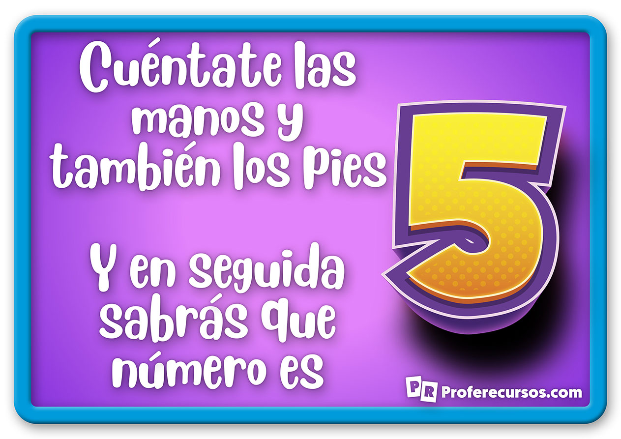 Numero 5 adivinanzas de numeros para niños pequeños