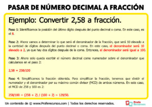 Numero decimal a fraccion
