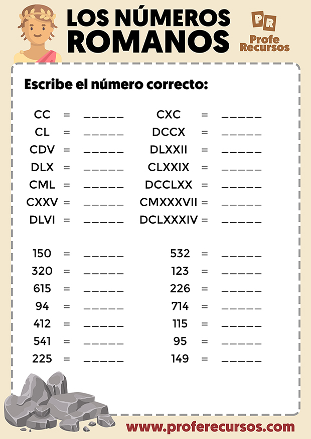 Numeros romanos para primaria