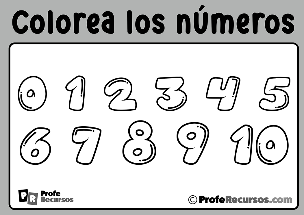 Numeros para colorear 0-10