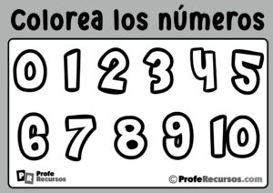 Numeros para colorear