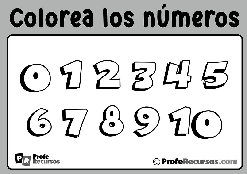 Numeros para colorear para niños