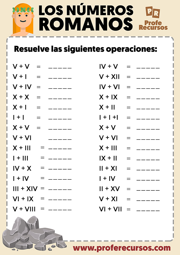 Operaciones con numeros romanos