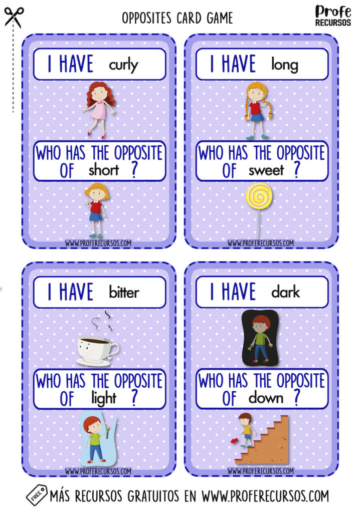 Opposites card games pdf
