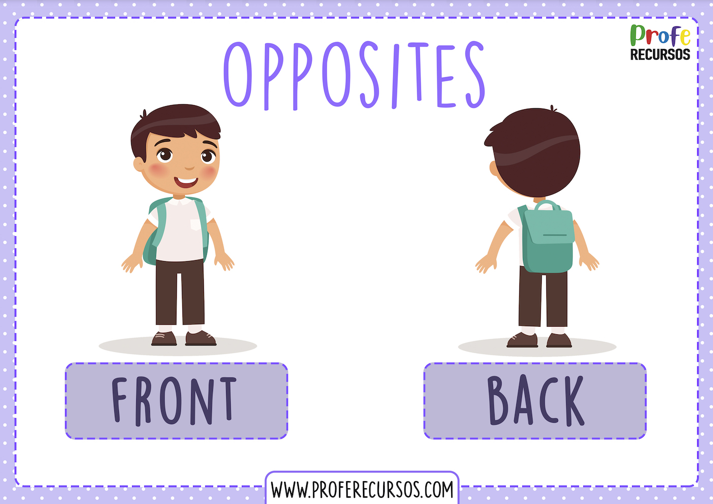 Opposites flashcards english