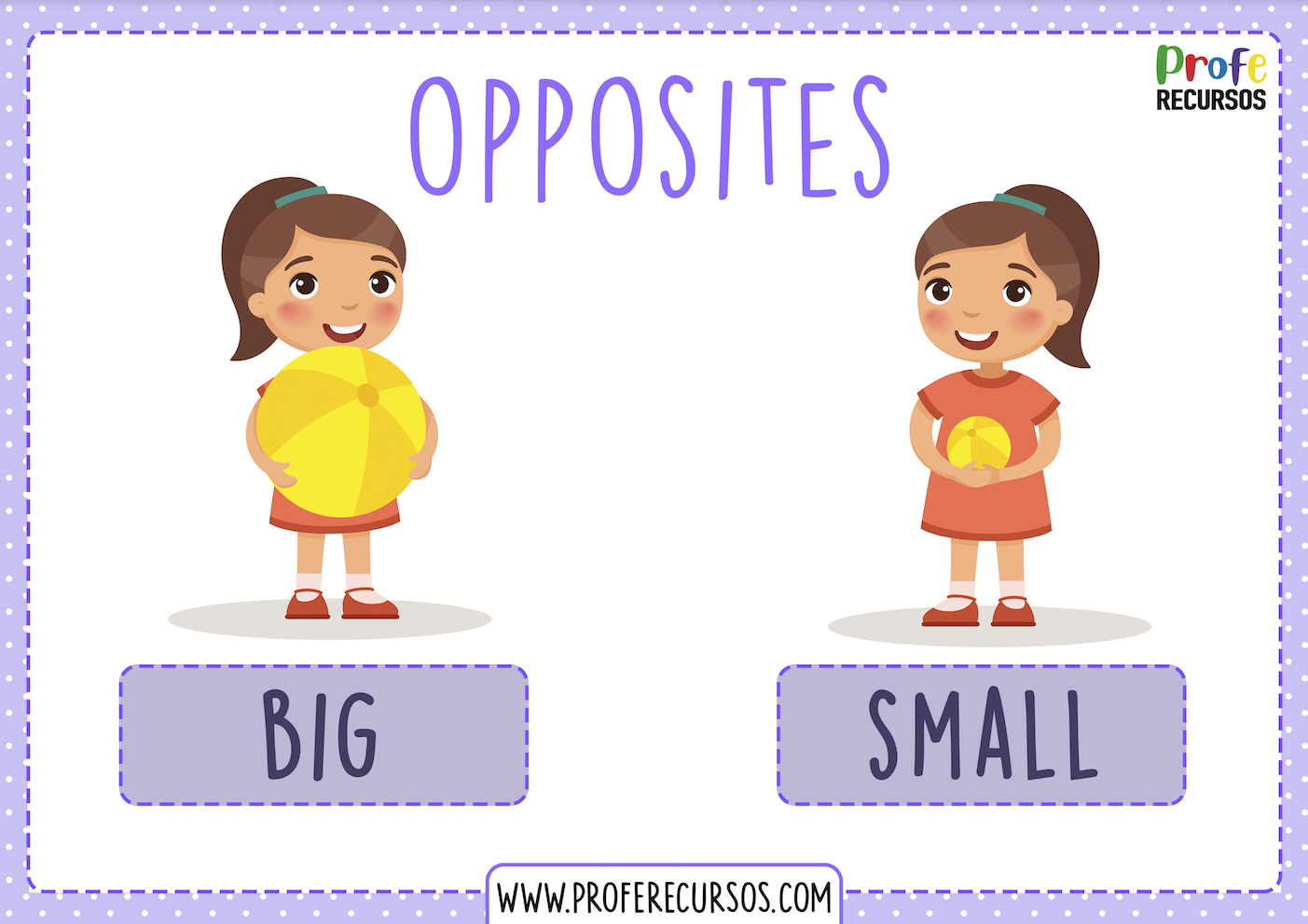 Opposites flashcards for kids