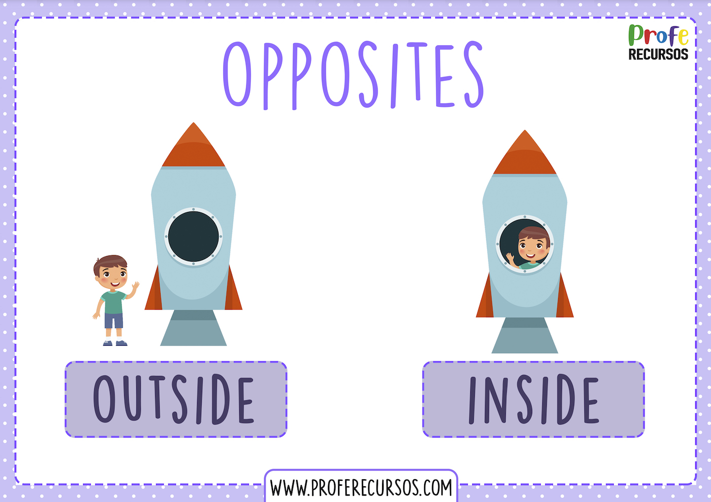 Opposites flashcards free printables