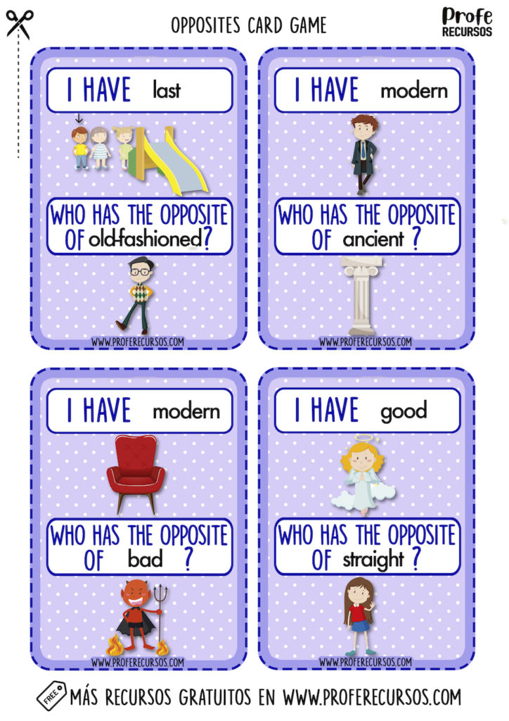 Opposites word cards