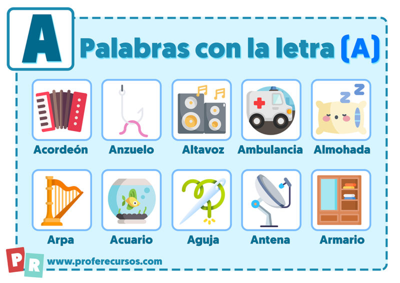 Palabras con A para Niños | Que empiezan por la letra A