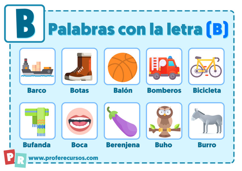 Palabras con B para Niños Palabras con B para Niños