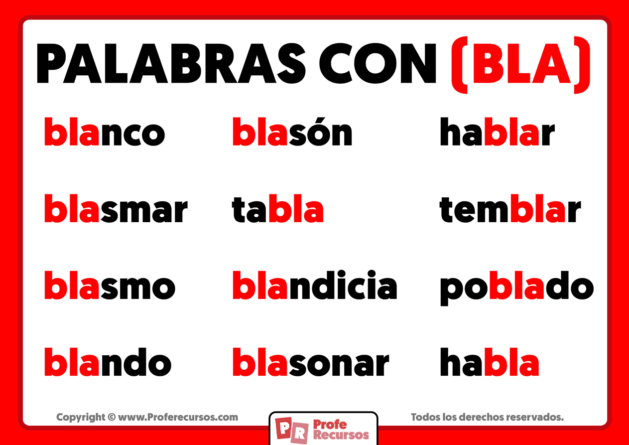 Palabras con bla