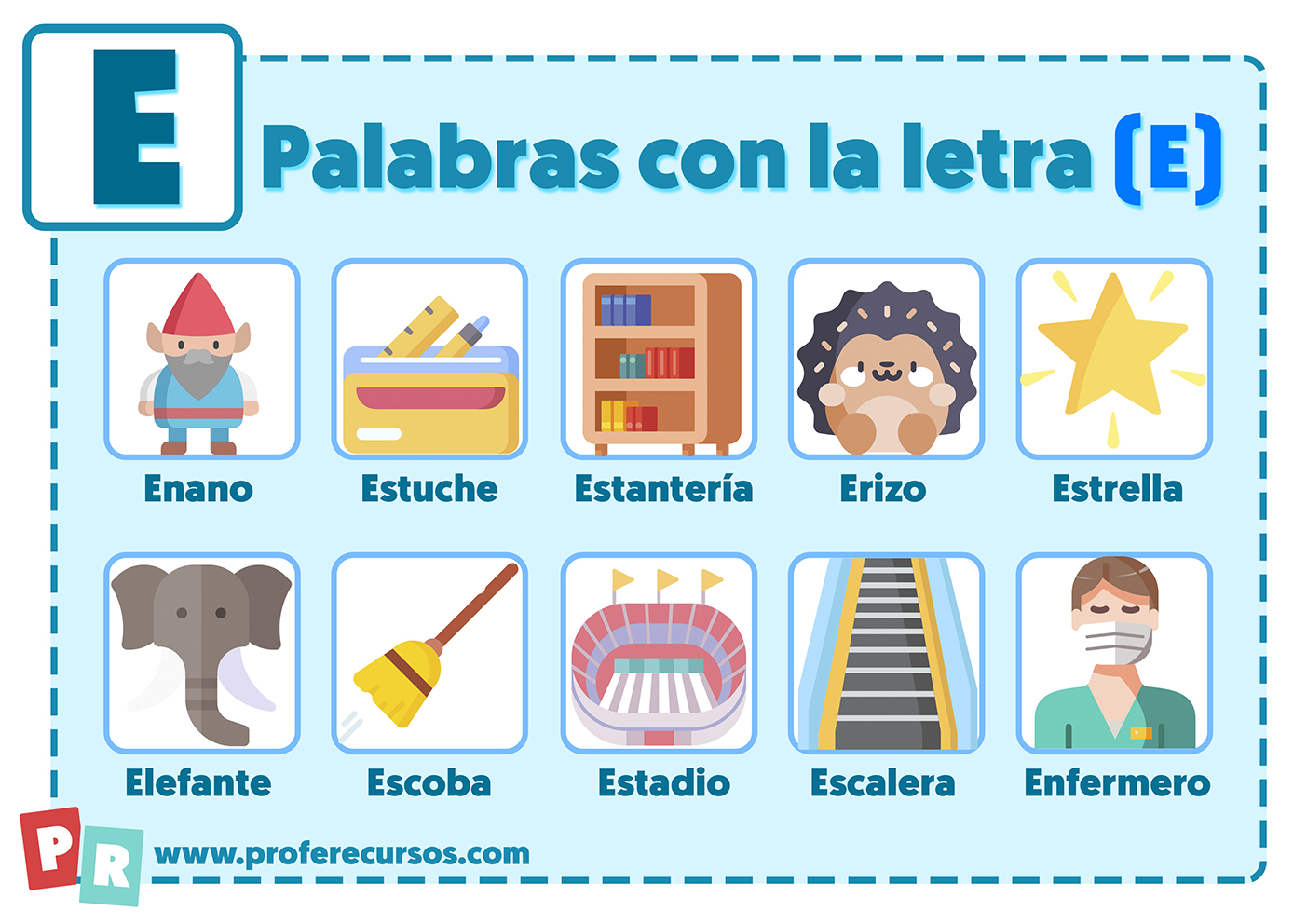 Palabras con e para niños