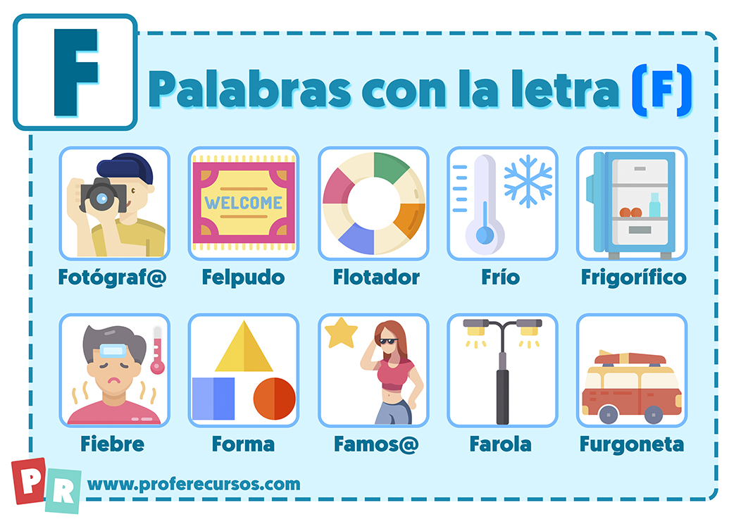 Palabras con f para niños