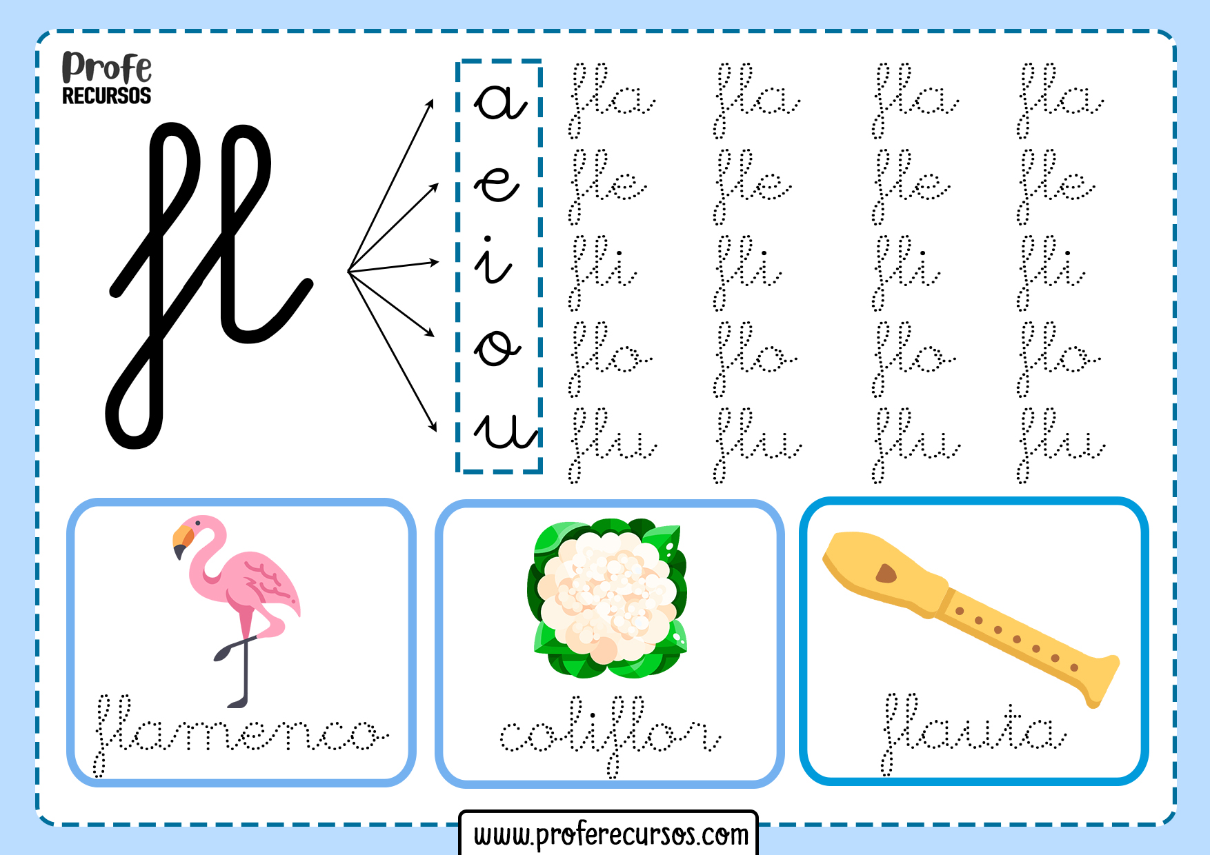 Sílabas Trabadas con (Fl) Fla Fle Fli Flo Flu | Palabras con Fl