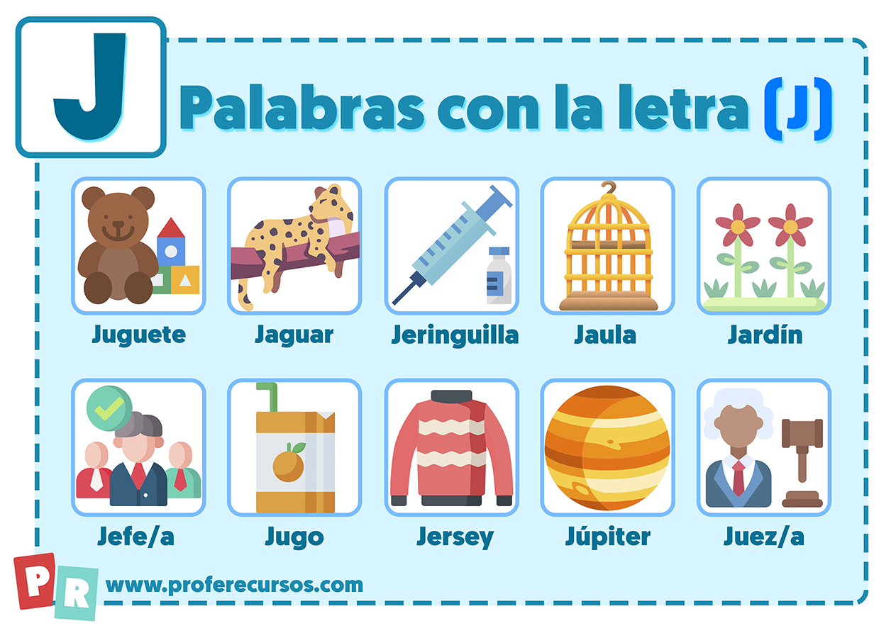 Palabras con j para niños