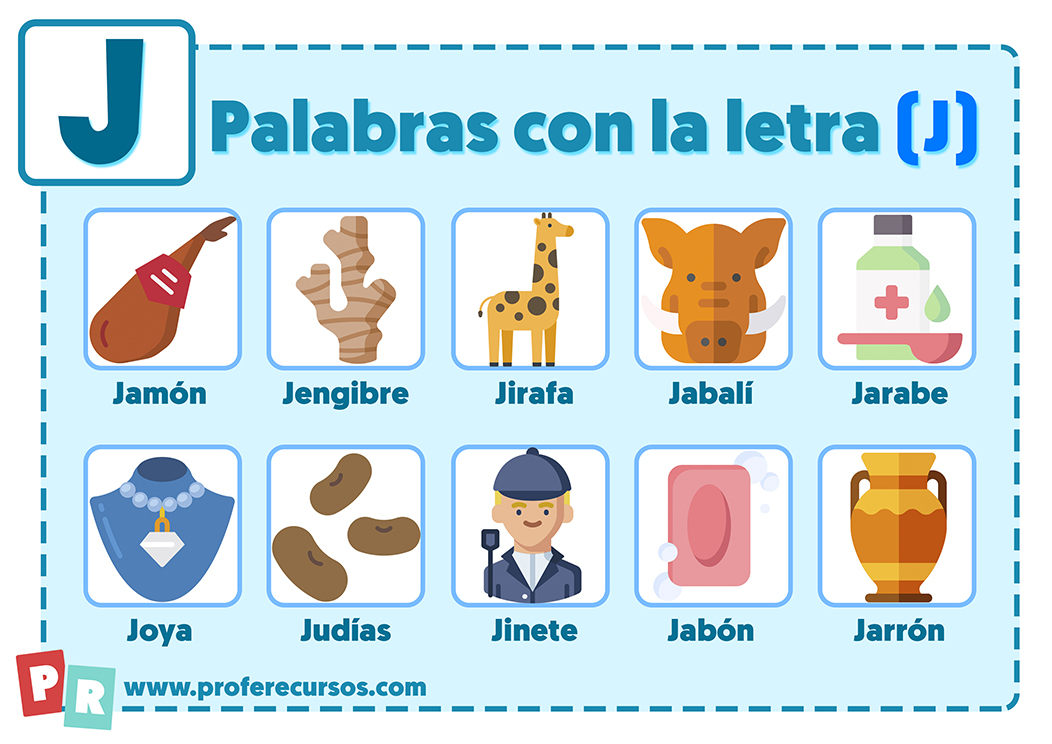 Palabras con j para niños