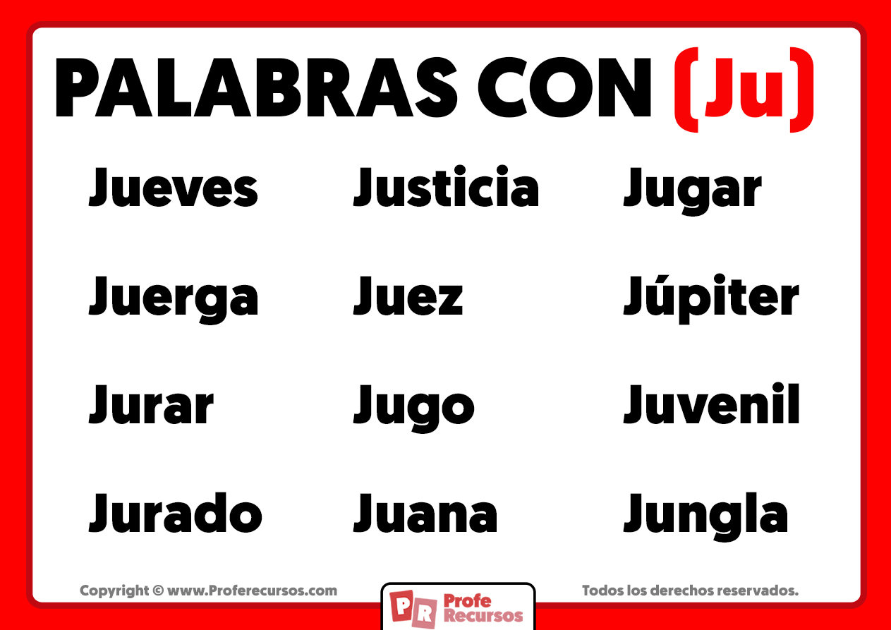 Palabras con ju