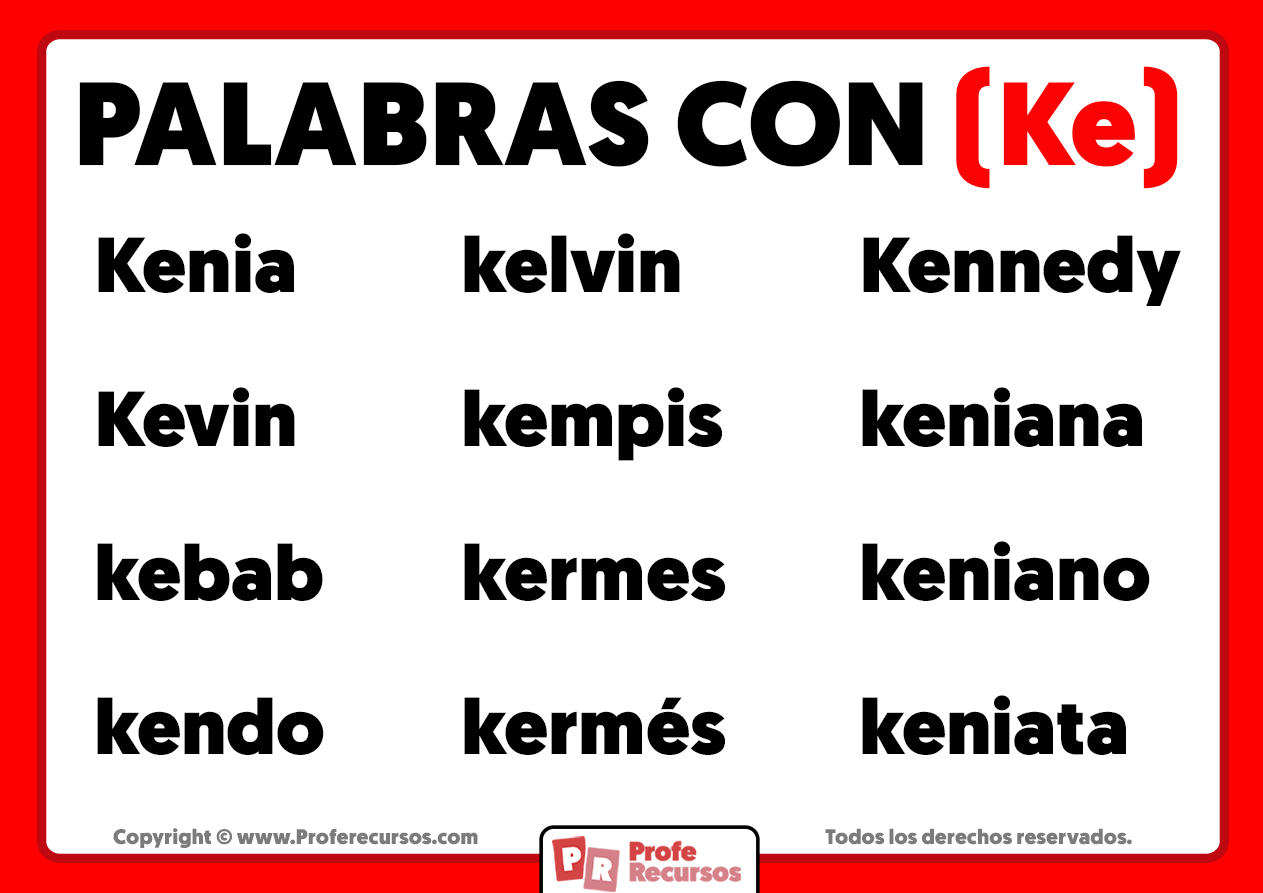 Palabras con ke