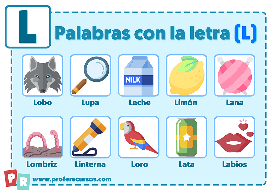 Palabras con la letra L : Actividades y ejemplos para niños