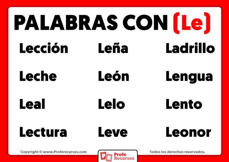 Palabras con Le | Ejemplos de Palabras con Le