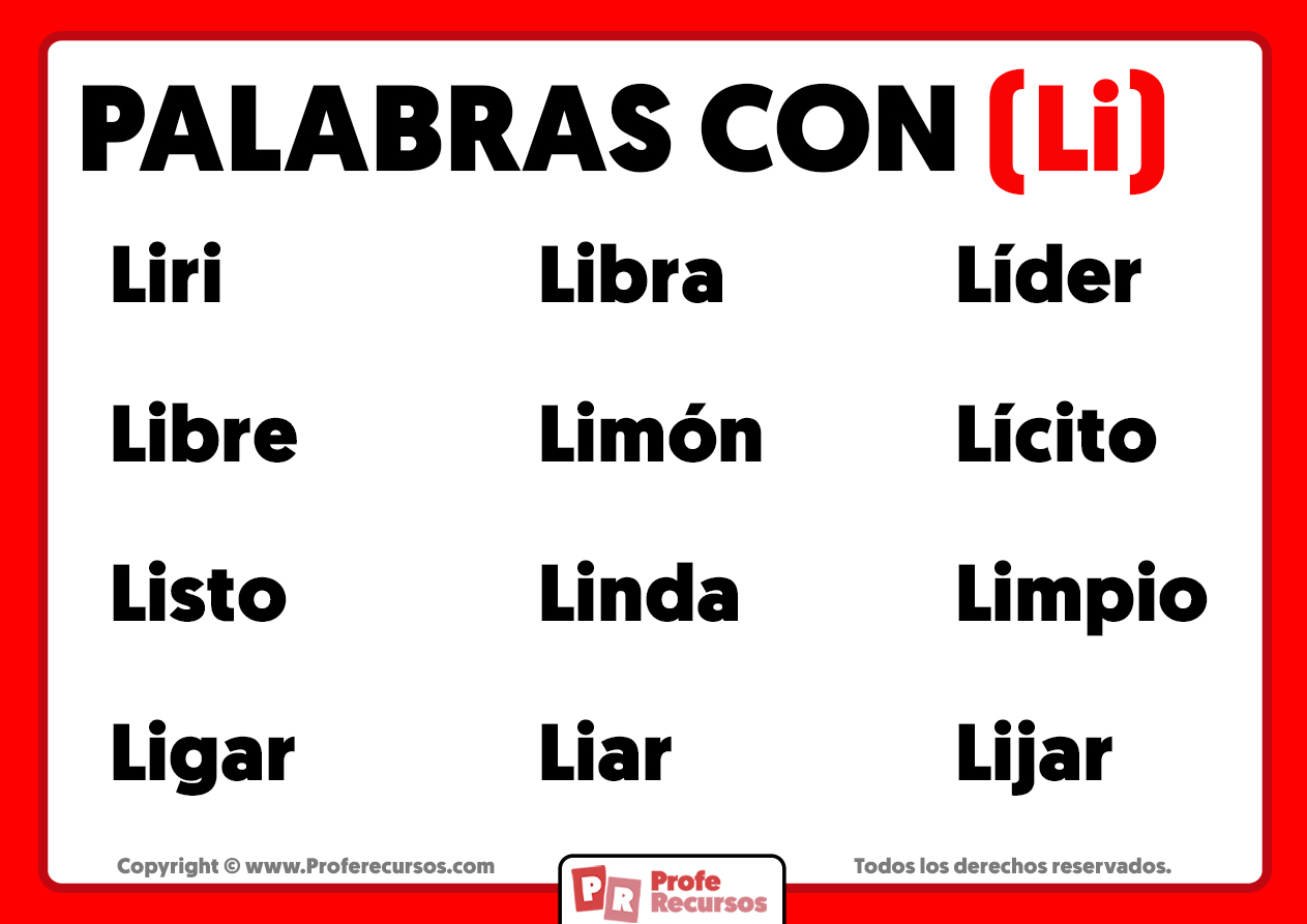Palabras con li